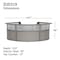 Linea Italia Reception Desk 11.1 ft D X 46 in H, 11.8 ft W X Thermofused Laminate, Clear, Ash ZUD319 - alternate 3